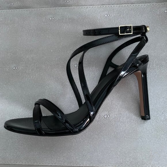 Hugo Boss Patent Leather High-heeled sandals 7 black NIB - Picture 8 of 15